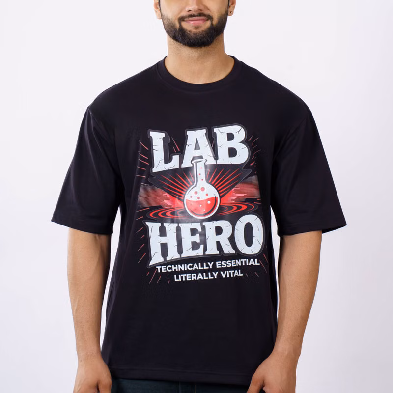 Camiseta Oversized Preta Estampada